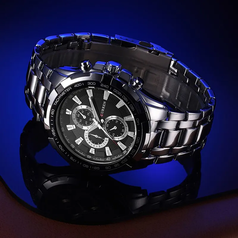 Curren Sport Military Chronograph Black Dial Men's Watch | 8023